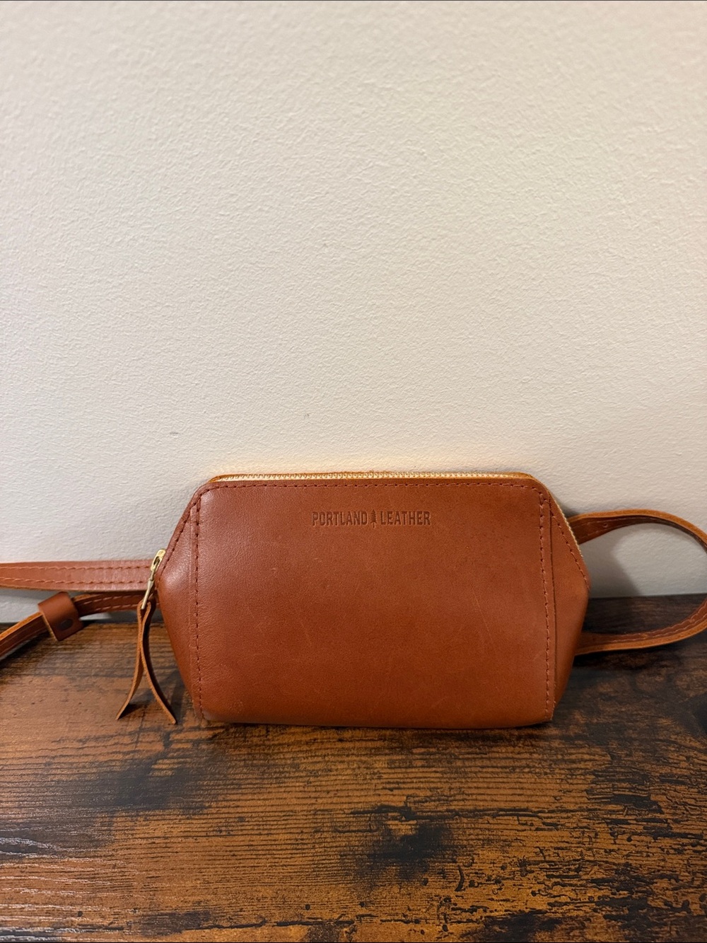 Portland Leather Cognac Brown Leather Belt Bag